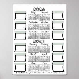2026-2027 Schooljaar Agenda Stof Font & Bouten Poster