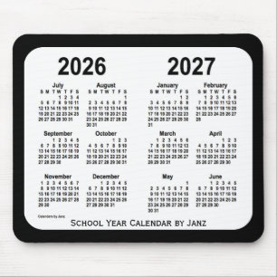 2026-2027 Schoolkalender voor zwart-wit door Janz Muismat