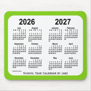 2026-2027 Yellow Green School Calendar van Janz Muismat