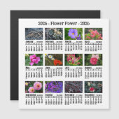 2026 Aangepaste Bloem magnetische witte Kalender S (Voorkant / Achterkant)