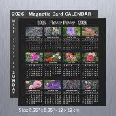 2026 Aangepaste Bloem magnetische zwarte Kalender