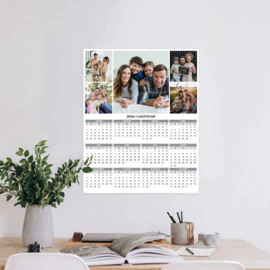 2026 Aangepaste Familie Vijf Fotokalender Poster