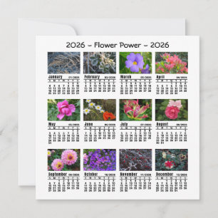 2026 Aangepaste Foto Bloemkalender start op zondag
