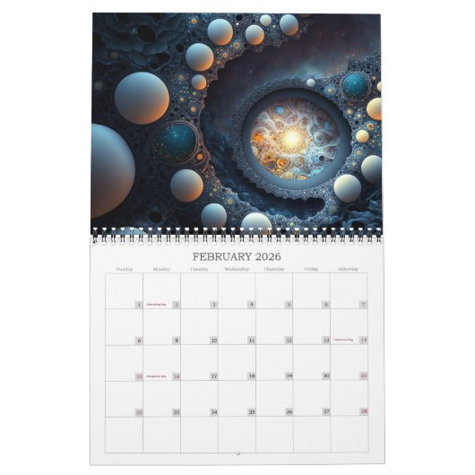 2026 Abstracte Kosmos Surreal Space Art Kalender (Feb 2026)