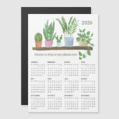 2026 Accueil où mes Plantes sont Magnet Calendar (Devant / Derrière)
