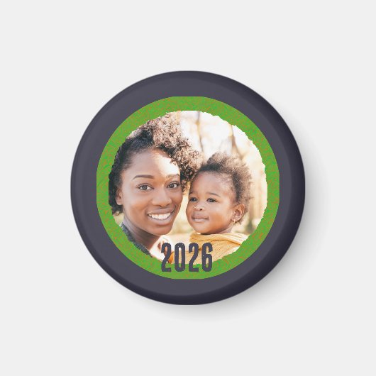 2026 Add Photo New Year Magnet Magneet (Voorkant)