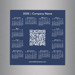 2026 Agenda Aangepaste Zakelijke QR Code Navy Magn