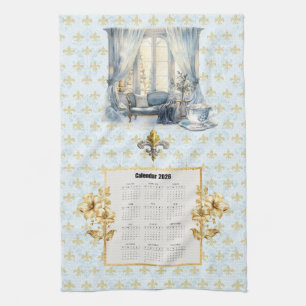 2026 Agenda Handdoek Blauw Fleur de Lis Parijs 