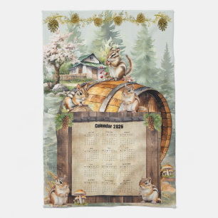 2026 Agenda Handdoek Cute Chipmunks