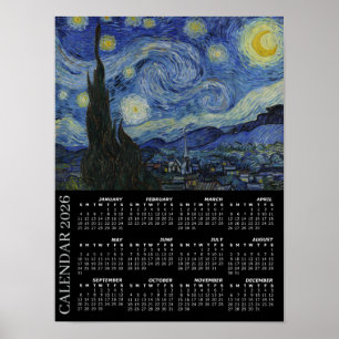 2026 Agenda, Sterrennacht / Van Gogh, Groot Poster