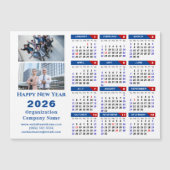2026 Agenda Zakelijk Eenvoudig Blauw Rood Magnetis (Voorkant)