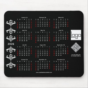 2026 Agenda Zakelijk Logo QR Code Zwart Barok Muismat