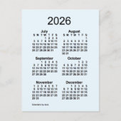 2026 Alice Blue 6 Month Mini Calendar van Janz Briefkaart (Voorkant)