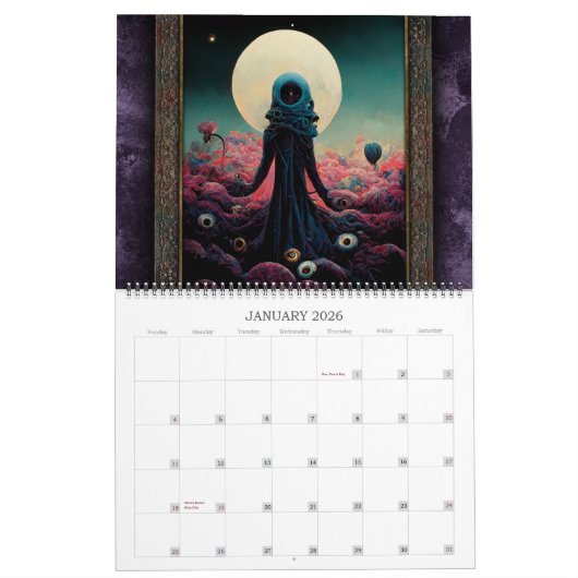 2026 Ancien Pays 2 Calendrier d'Art Surréel (Jan 2026)