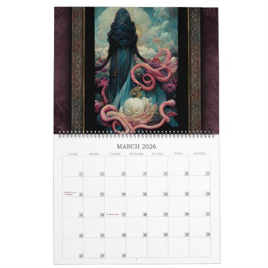 2026 Ancien Pays 2 Calendrier d'Art Surréel (Mar 2026)