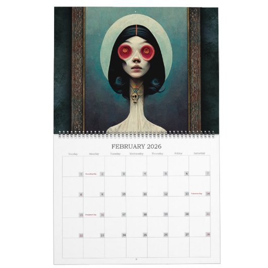 2026 Ancien Pays 2 Calendrier d'Art Surréel (Feb 2026)