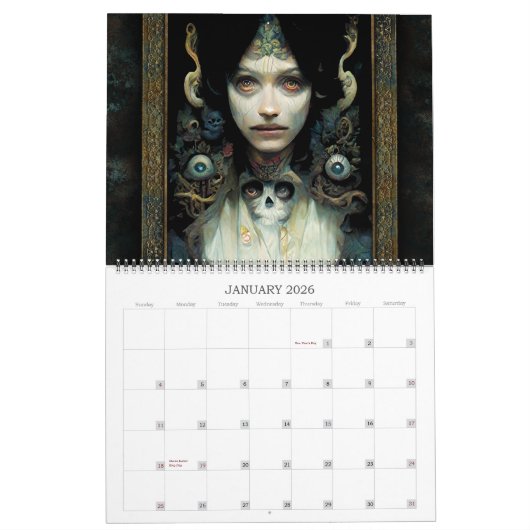 2026 Ancien Pays 3 Calendrier d'Art Surréel (Jan 2026)