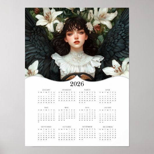 2026 Angel Volle Jaar Muur Kalender Poster (Voorkant)