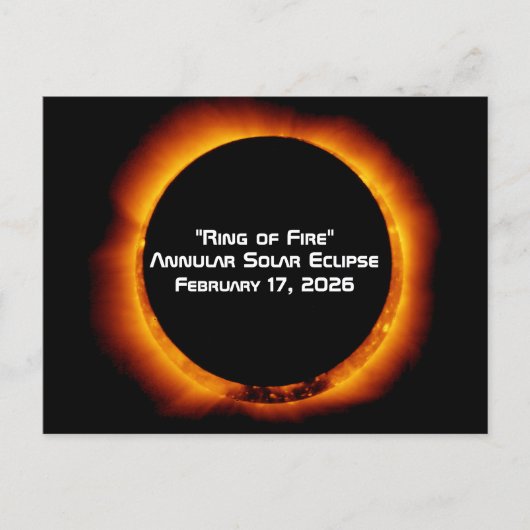 2026 Annular Ring of Fire Solar Eclipse Briefkaart (Voorkant)