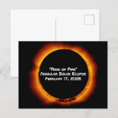 2026 Annular Ring of Fire Solar Eclipse Briefkaart (Voorkant / Achterkant)