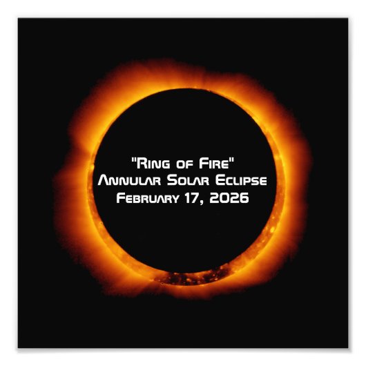 2026 Annular Ring of Fire Solar Eclipse Foto Afdruk (Voorkant)