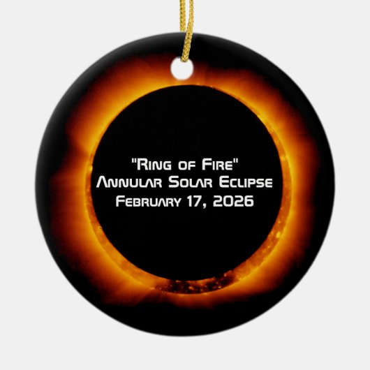 2026 Annular Ring of Fire Solar Eclipse Keramisch Ornament (Voorkant)