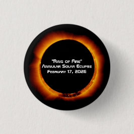 2026 Annular Ring of Fire Solar Eclipse Ronde Button 3,2 Cm