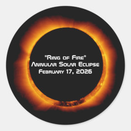 2026 Annular Ring of Fire Solar Eclipse Ronde Sticker