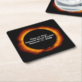 2026 Annular Ring of Fire Solar Eclipse Vierkante Kartonnen Onderzetter (Schuin)
