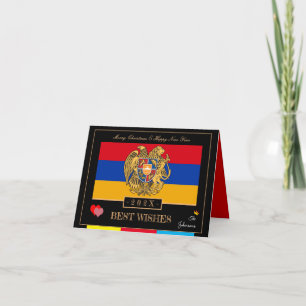 2026 Armeense vlag & Gelukkig Nieuwjaar-wensen Arm Kaart