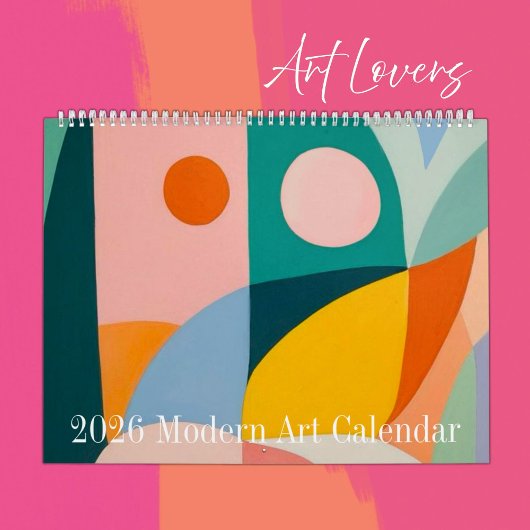 2026 Art moderne minimaliste Calendrier mural 12 m