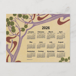 2026 Art Nouveau Mini Agenda van Janz Feestdagenkaart