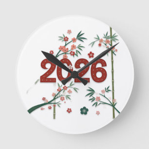2026 Bamboenumers met Kersenbloesems Ronde Klok