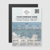 2026 Beach Magnet Calendar Business Logo Code QR (Devant / Derrière)