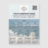 2026 Beach Magnet Calendar Business Logo Code QR (Devant)