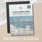 2026 Beach Magnet Calendar Business Logo Code QR