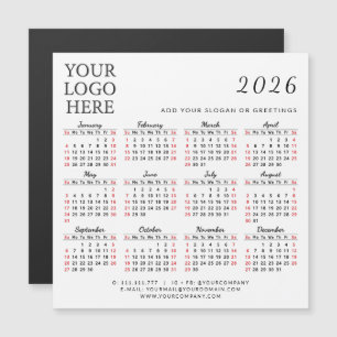 2026 Bedrijfskalender Magneetbedrijf Logo Simple