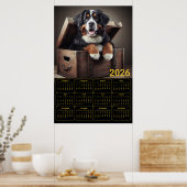 2026 Bernese Mountain Dog Calendar  Poster (Keuken)
