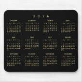 2026 Black Gold Kalender voor het hele jaar voor t Muismat (Voorkant)