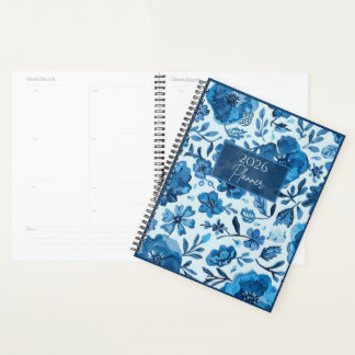 2026 Blauwe Bloemen Planner | Elegant | Botanisch 