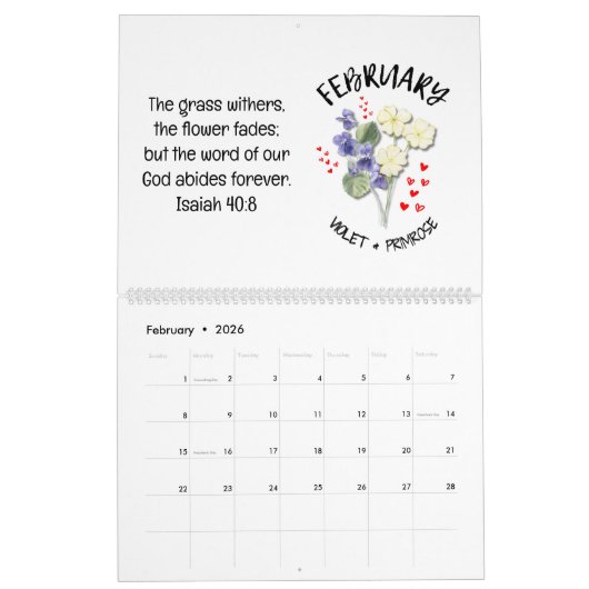 2026 BLOOM WHERE PLANTED Christian Birth Month Kalender (Feb 2026)