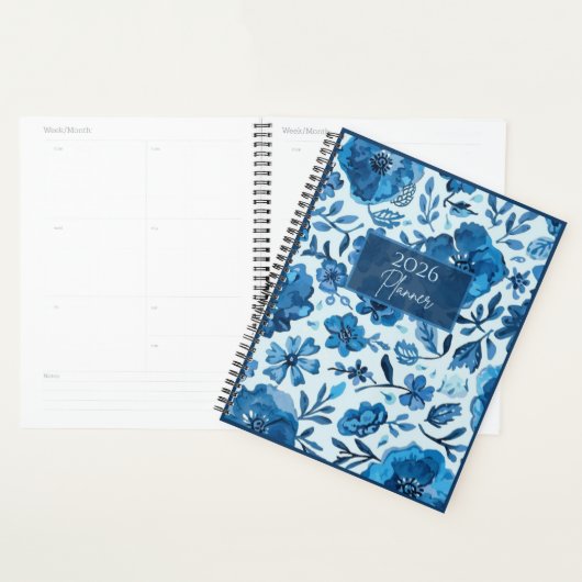 2026 Blue Floral Planner | Elegant | Botanical | (Display)
