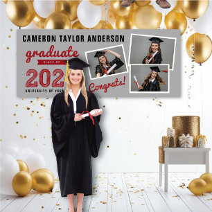 2026 Bold Sketch 3 Foto Collage Afstudeerfeest Spandoek