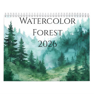 2026 Bos Aquarellen Kalender: Een Jaar van Serenit Kalender