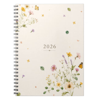 2026 Botanisch Bloemenspiralschrift | Notitieboek