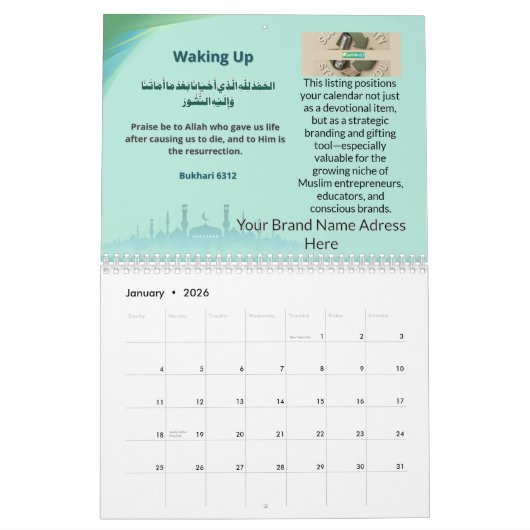 2026 Brandable Islamic Hijri Calendar – Mindfulnes Kalender (Jan 2026)