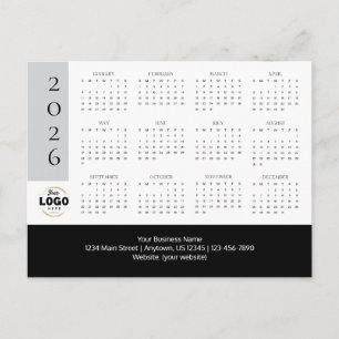 2026 Business Logo Calendar Briefkaart