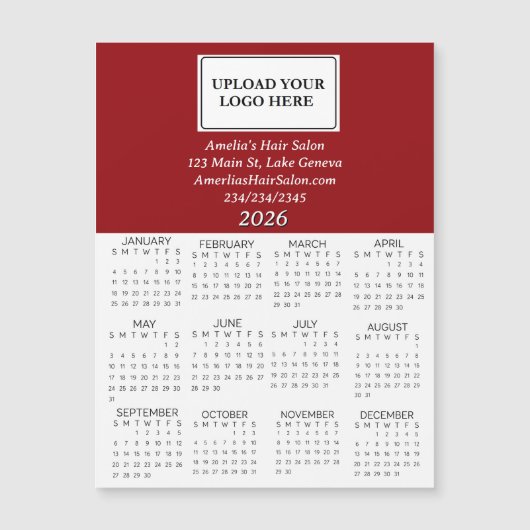2026 Business Logo Mini Calendar (Voorkant)