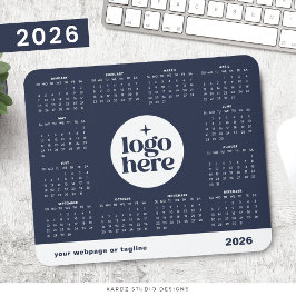 2026 Business Logo Navy Blue Voljaarskalender Muismat