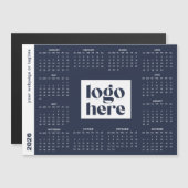 2026 Business Navy Blue Branded Voljaar Kalender (Voorkant / Achterkant)